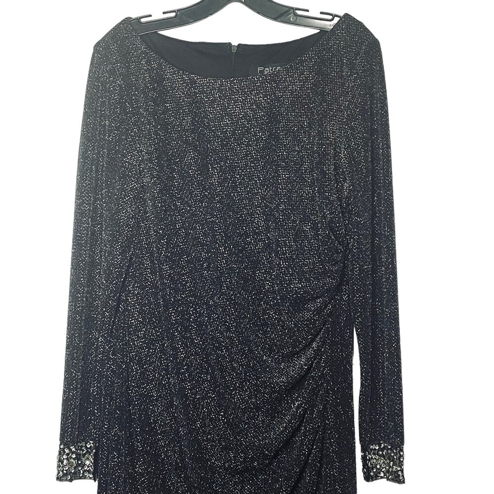 Vintage Patra by Joanna Chen sparkly black party dress rhinestone cuff